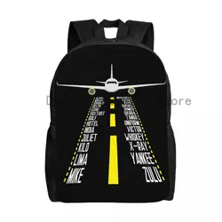 Mochila De aviador con el alfabeto de piloto para hombre y mujer, bolsa de libros a la moda para la escuela, estudiante universitario, avión