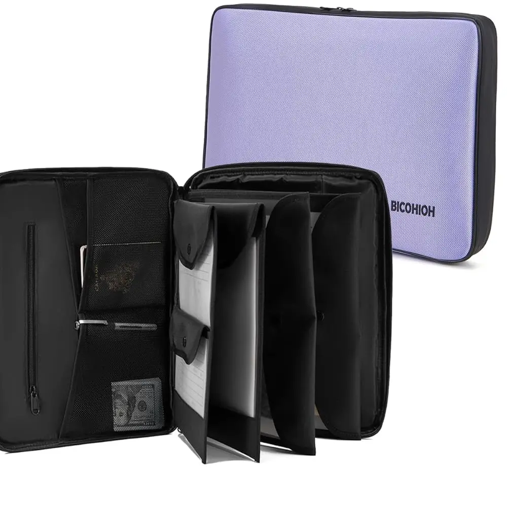 

Portable Document Bag, Important Document Organizer, Storage Pouch File Folder for Important Papers, Emergency Binder, Birth