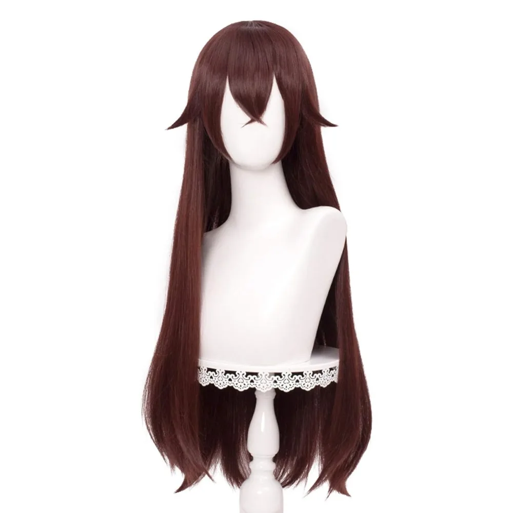 

Straight Brown Wig for Amber Cosplay Costume Women Long Anime Natural Soft Party Hair Wigs with Bangs