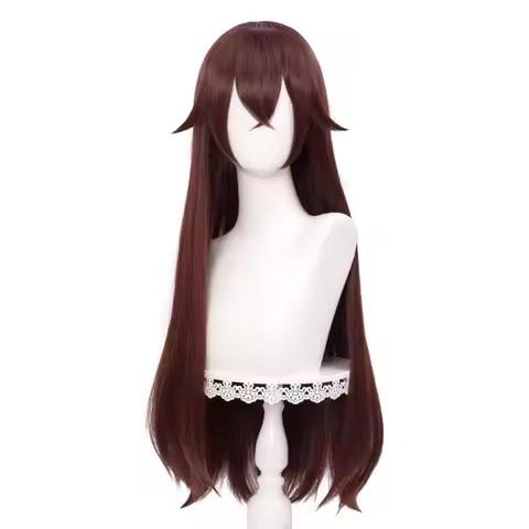 Straight Brown Wig for Amber Cosplay Costume Women Long Anime Natural Soft Party Hair Wigs with Bangs