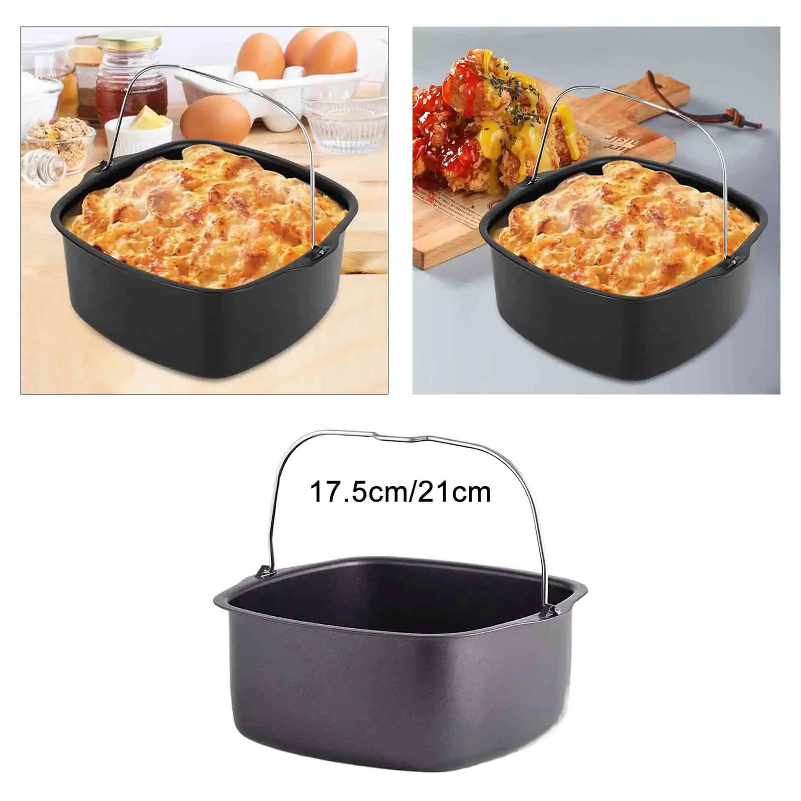 

Корзина для выпечки хлеба, аксессуар для фритюрницы, противень с антипригарным покрытием, портативная бочка для выпечки торта, аэрофритюрница, формы для пиццы для пирогов, стейков