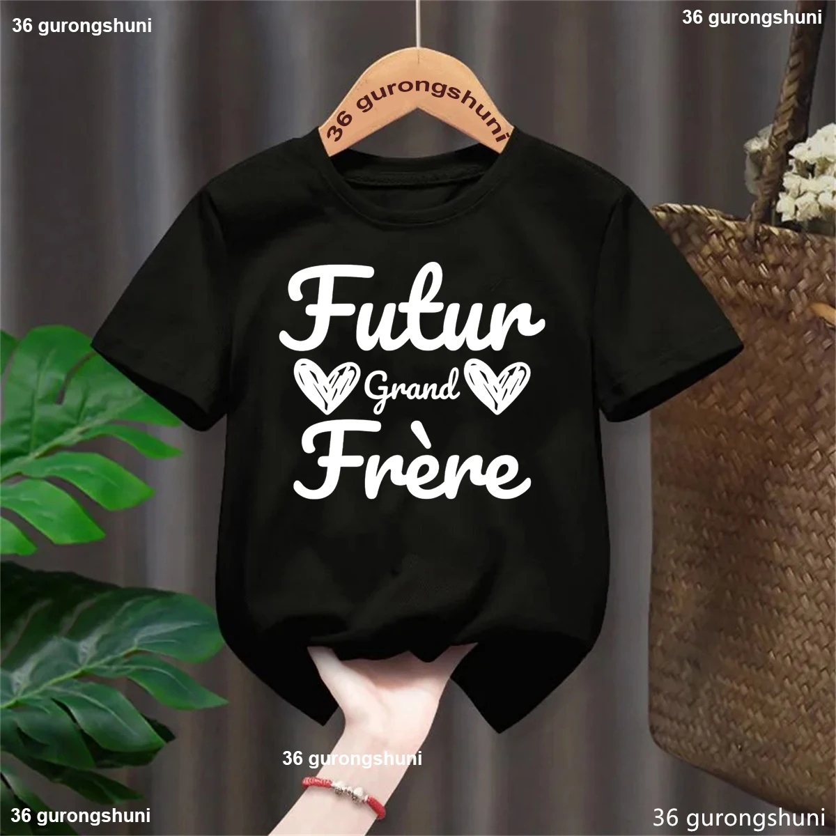 

French Future Big Brother Letter Printed T Shirt Boys Funny Kids Clothes Pregnancy Announcement T-Shirt Summer Solid Tshirt