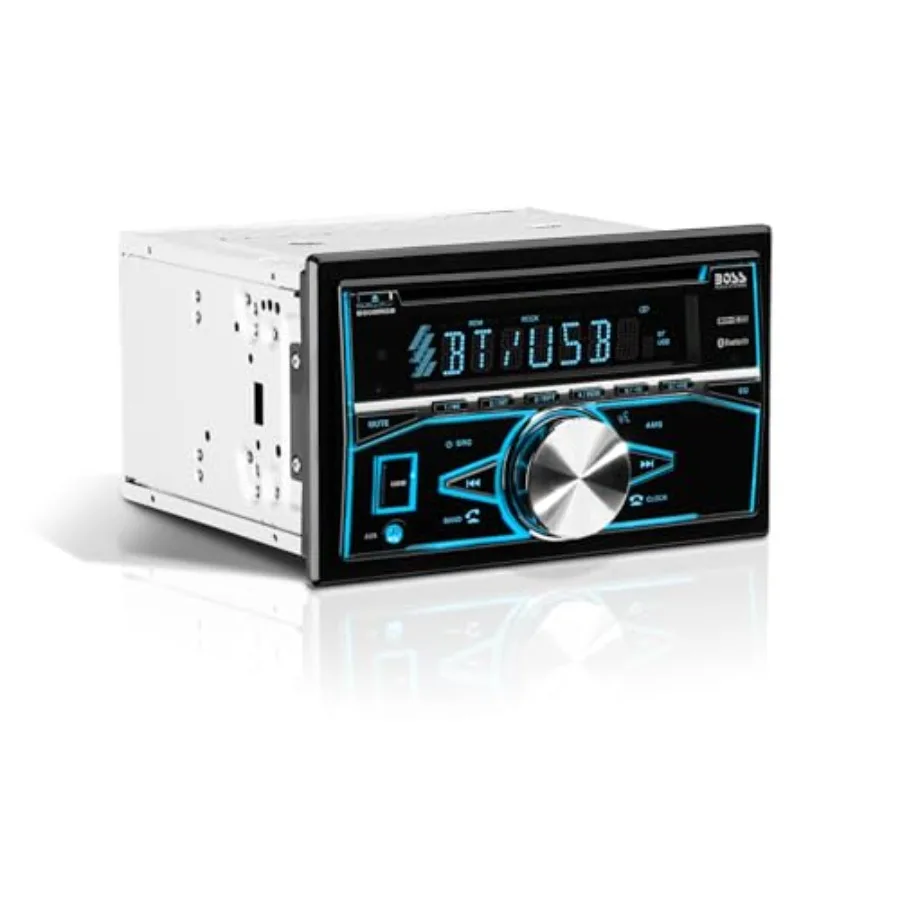 850BRGB Car Stereo - Double Din, Bluetooth, Aux In, USB, CD DVD Player, AM/FM Radio Receiver, Multi Color Illumination