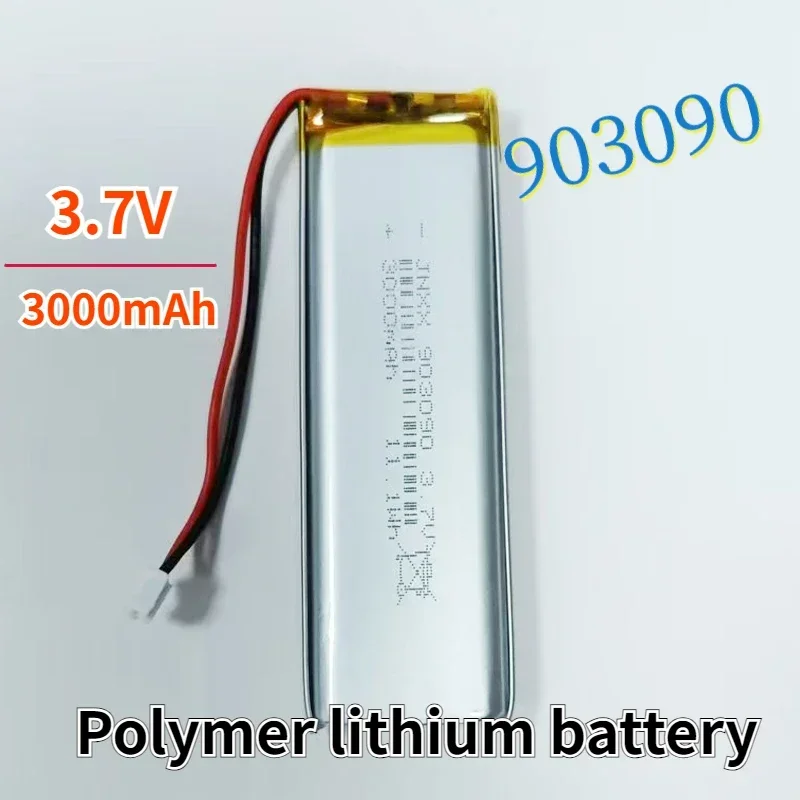 903090 3.7V 3000mAh Rechargeable Polymer Lithium Battery Suitable for Solar Lamp Small Speaker Cervical Spine Heater Massager