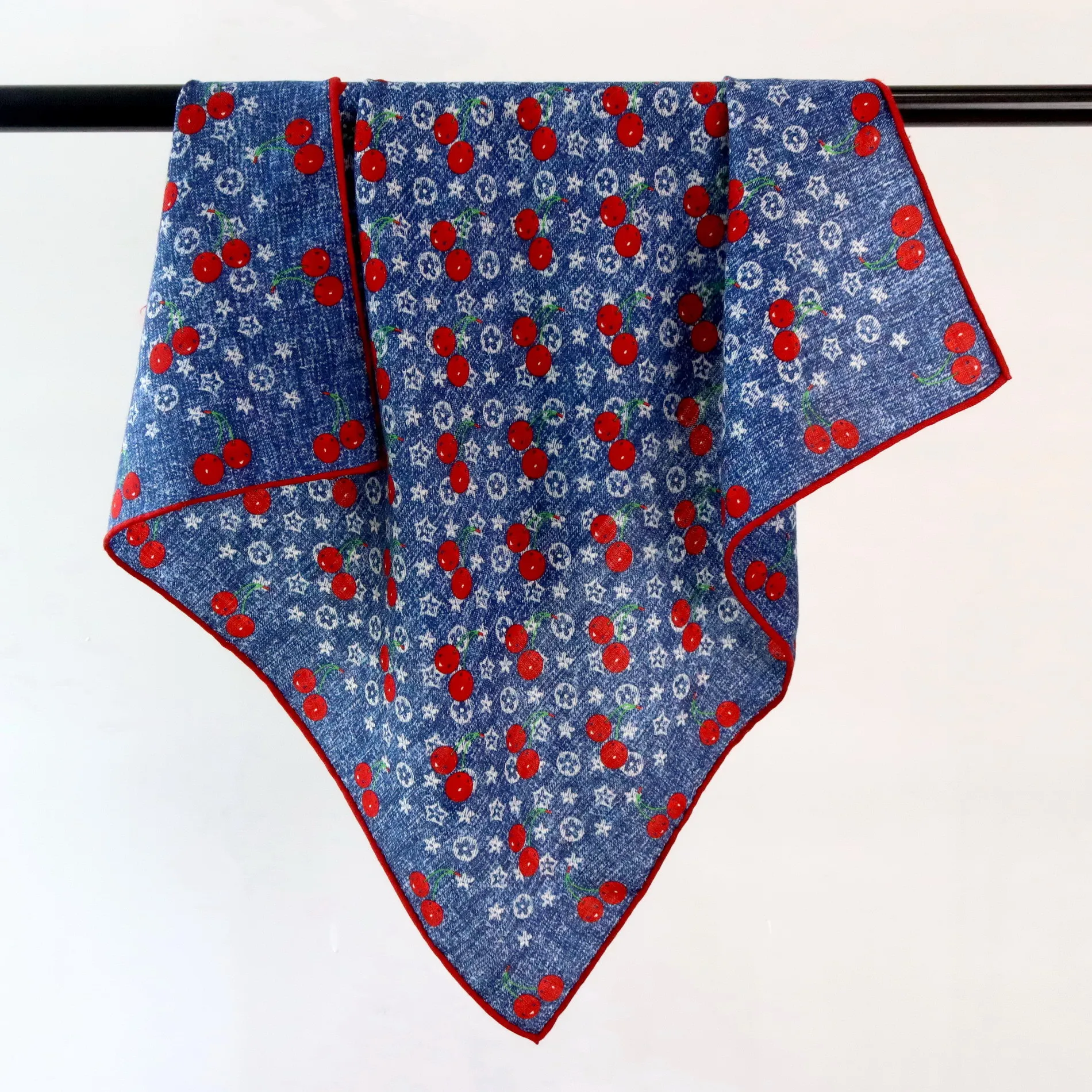 double-sided-silk-wool-scarf-women's-70cm-square-warm-ne-scarf-cherry-letter-old-flower-denim-blue-real-silk-wool-scarf