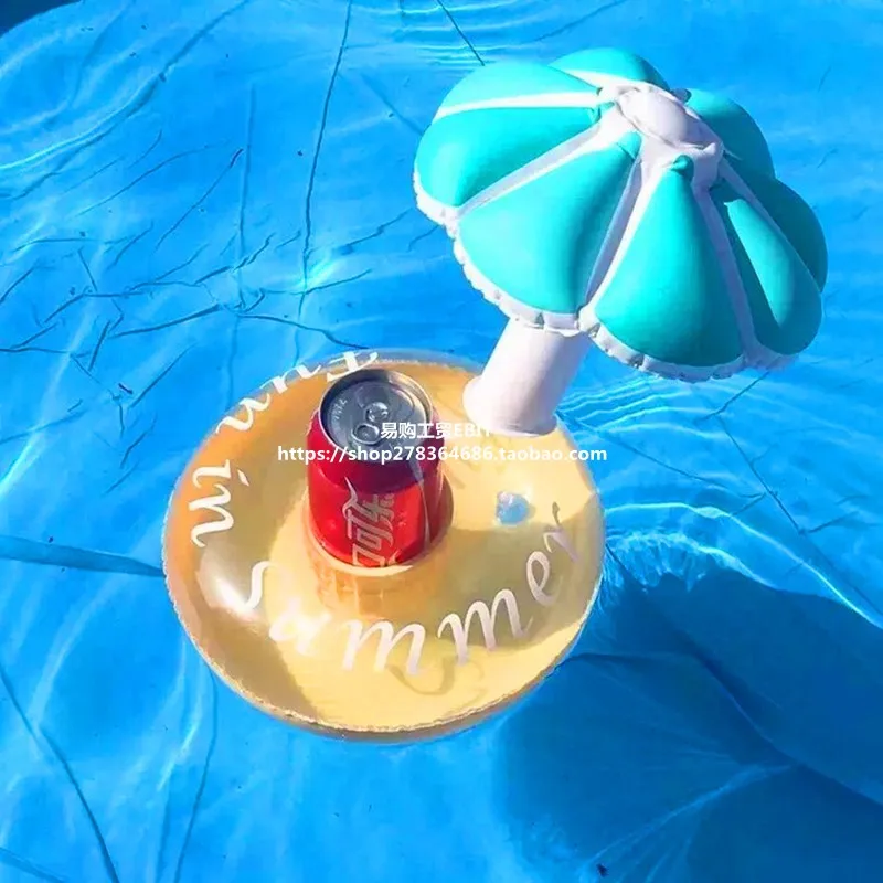 Inflatable coconut tree water toy coconut tree mushroom umbrella watermelon lemon swimming pool water drink cup holder coaster