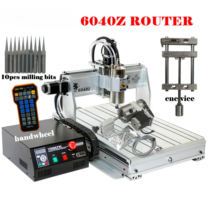 6040Z 2200 Вт 1500 Вт 800 Вт деревообрабатывающий маршрутизатор 4-осевой USB фрезерный гравировальный станок для металла из нержавеющей стали резьба с автоматической проверкой