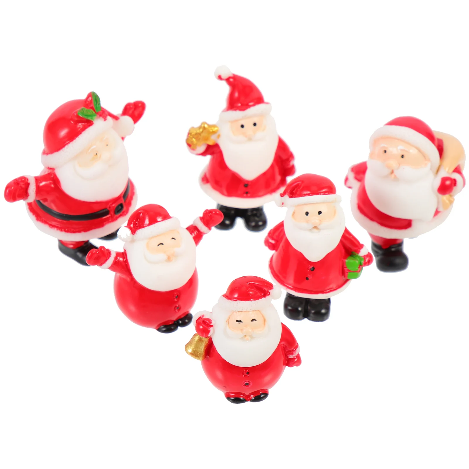 

12 Pcs Santa Claus Ornament Mini Resin s Small Christmas Decor Tiny Miniature Decorate Miniatures for Crafts