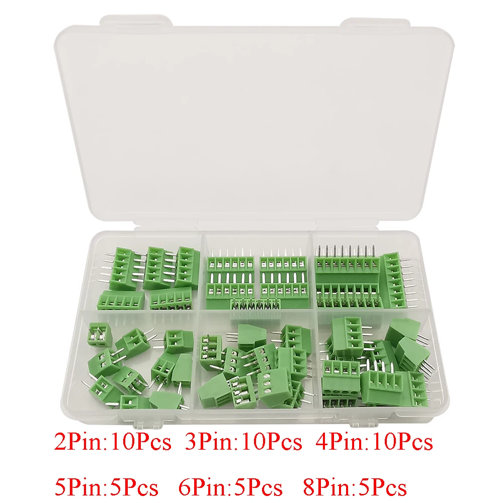 1 صندوق KF128 2.54 مللي متر PCB صغير برغي محطة كتلة موصل KF128-2.54 2P 3P 4P 5P 6P 7P 8P 9P 10P 12P لكابل 26-18AWG