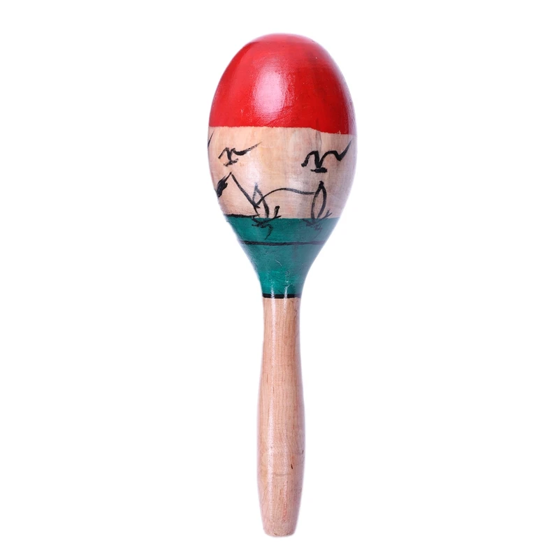 1 Pair Wooden Maracas Durable Large 25Cm Musical Educational Instrument Toy For Children Kids Maraca