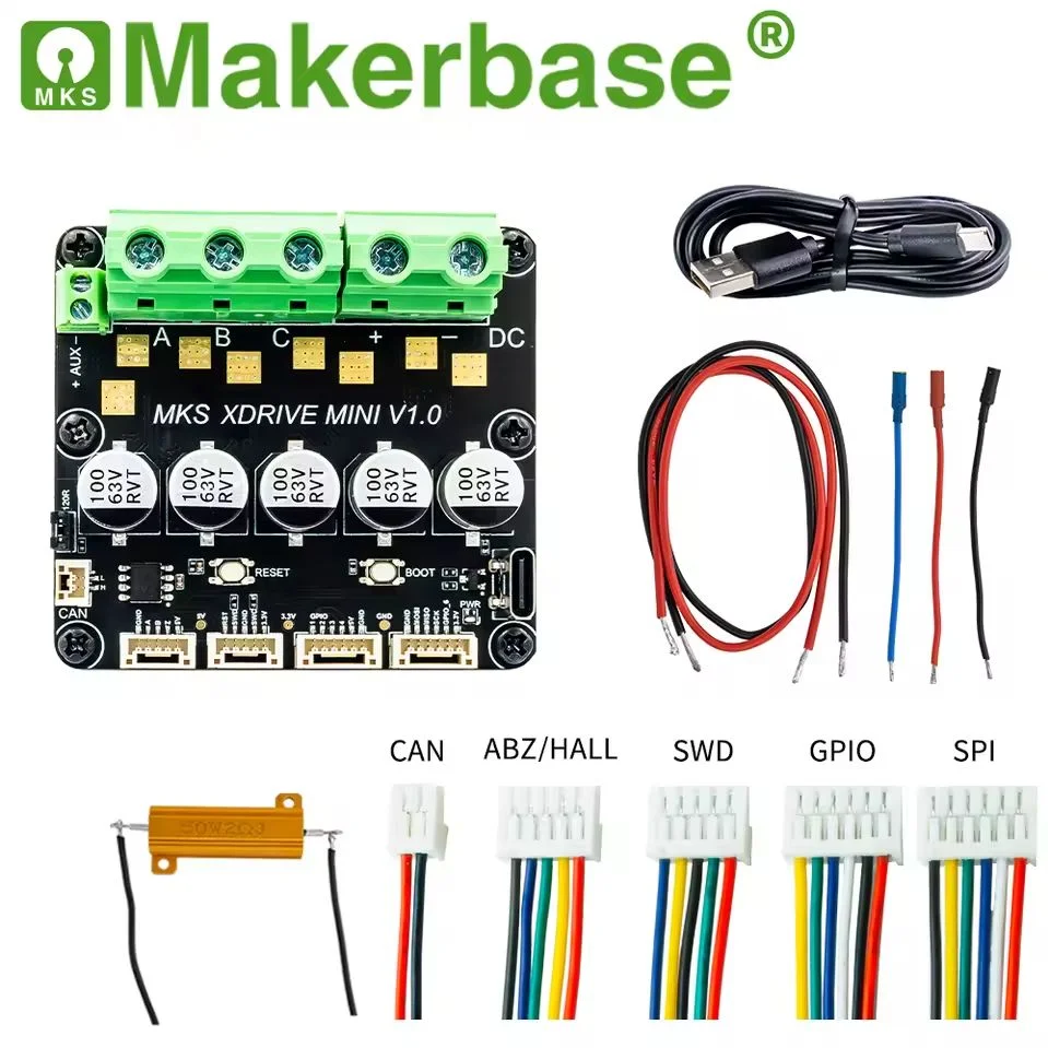 

Makerbase Mks Xrive Mini Servo Driver Controller Brushless Engine Odrv V3.6 With Spi As5047p Development Board For Robot Dog Arm