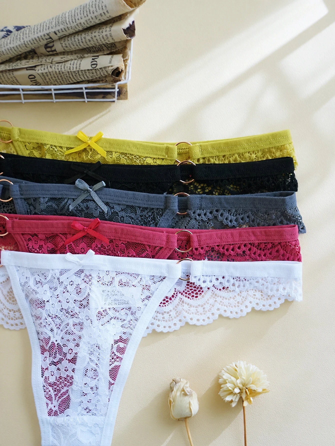 5-Pack Women's Lace Panties, Fashionable, Comfortable, Close-Fitting, Low-Waist… - Image 6