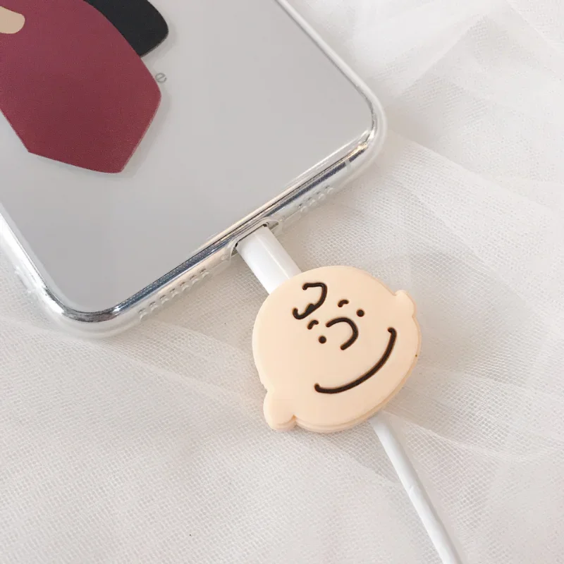 1Pcs Snoopy Charlie Charger Cable Data Protector Earphone Wire Cord Protection Cover for Iphone Data Cable Break-Resistant Gift