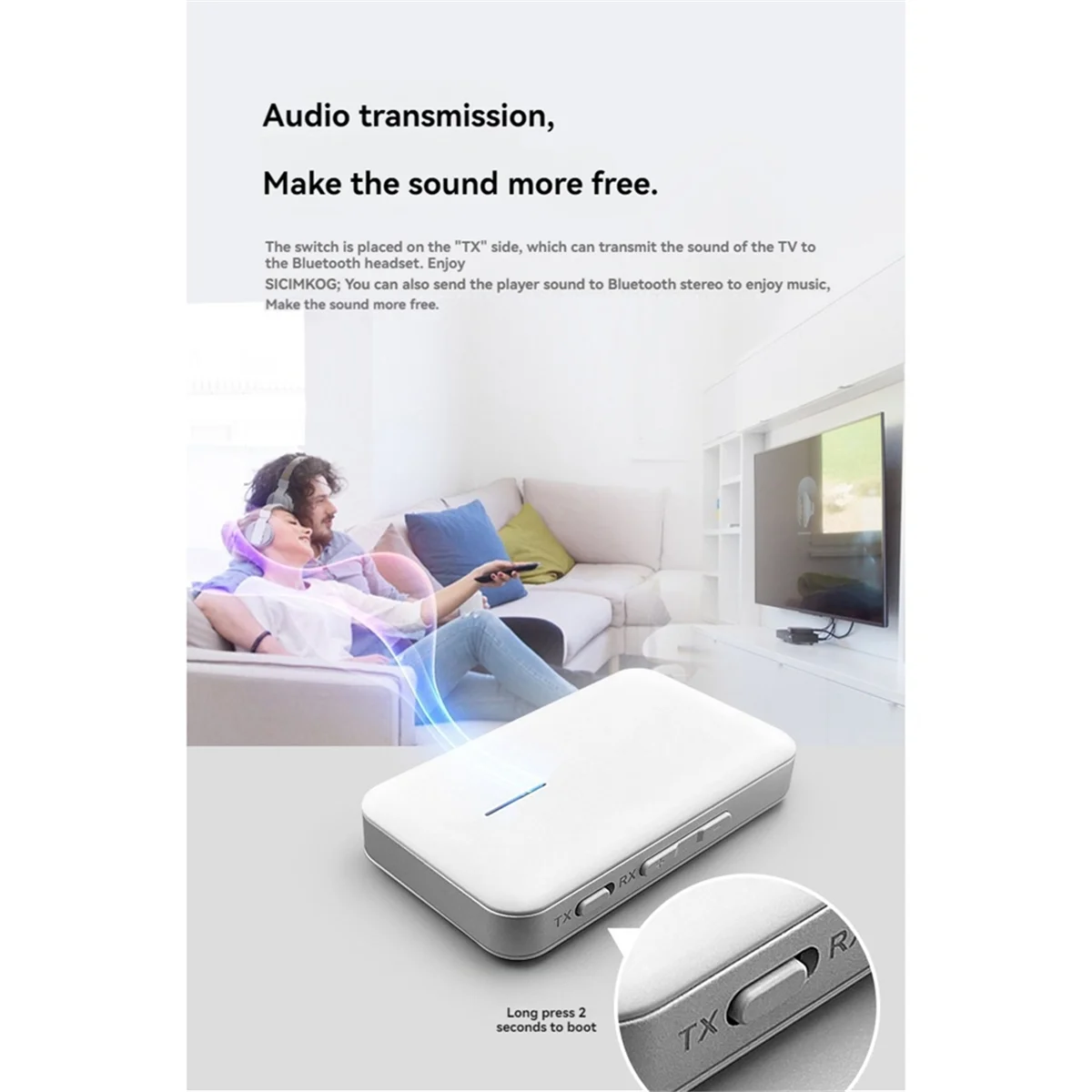 2-In-1 Bluetooth 5.3 Receiver Transmitter AUX Car Adapter Desktop Computer Old Speaker Old Speaker Amplifier Converter