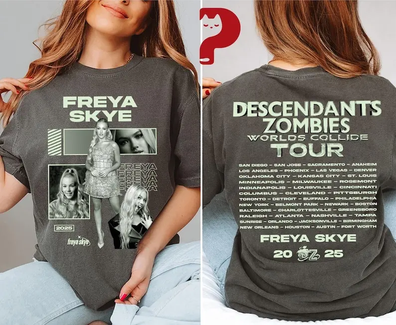 Freya Skye Descendants Zombies Worlds Collide Tour T-shirt The Rise Of Red Tee Descendants Concert Summer Music Festival 2025