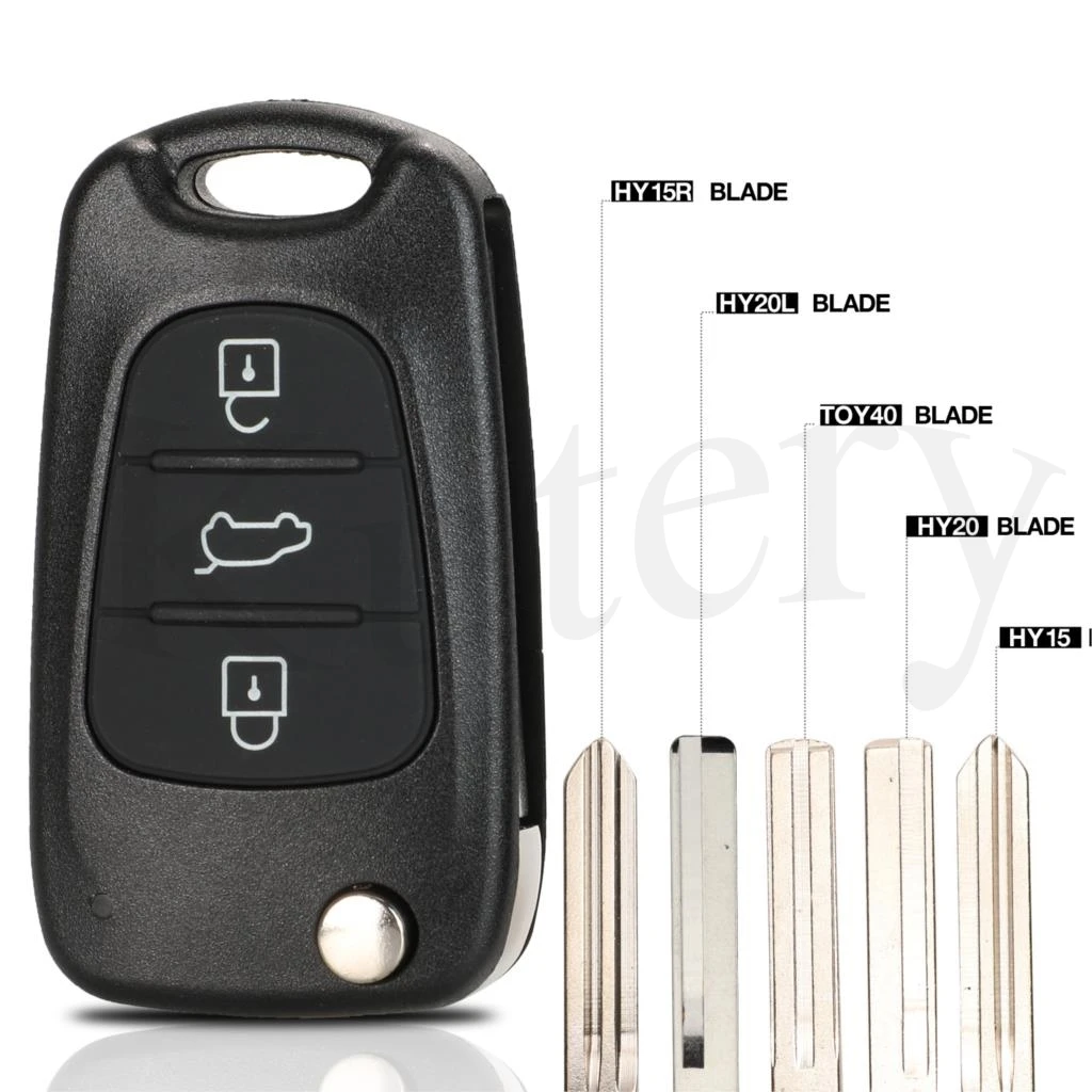 jingyuqin 3 Buttons Flip Folding 433Mhz ID46 Remote Auto Car Key for Kia Rio 3 Picanto Ceed Cerato Sportage K2 K3 K5