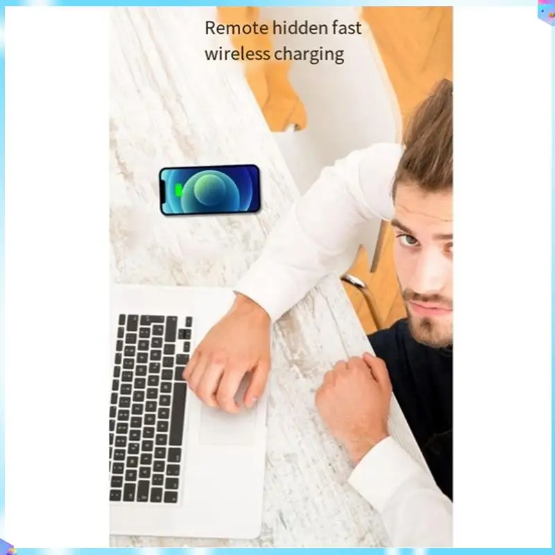 

N93R 1Set Invisible Wireless Charger Penetrate 30Mm Fast Charging Charger Easy Installation Quick Charger Black US Plug
