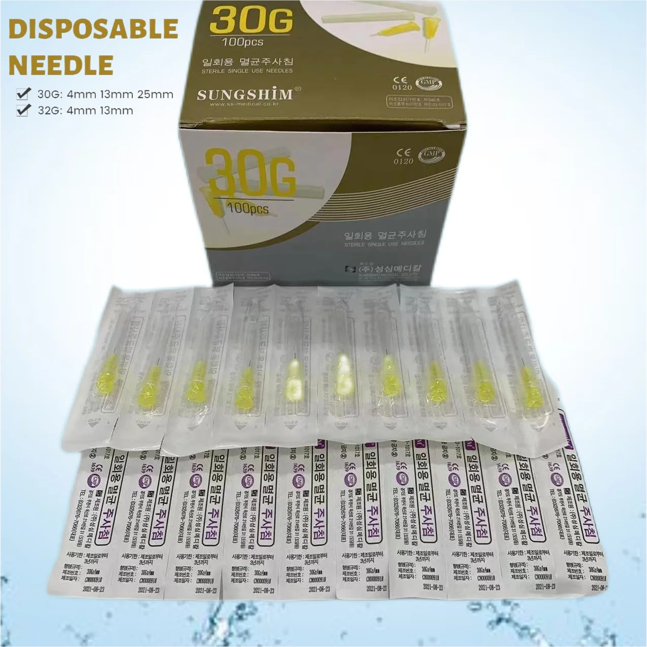 100pcs Painless Small Needle 32G 34G 4mm Disposable 30G Medical Micro-Plastic Injection Cosmetic Sterile Needle Surgical Tool