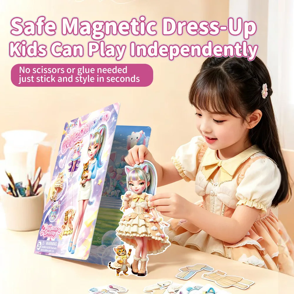 

Portable Magnetic Changing Clothes Sticker DIY Princess Dress Up Game Reusable Educational Toys for Girls Kids Birthday Gift