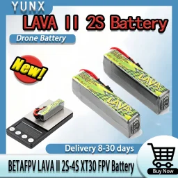 XT30 Connector LAVA II 2S-4S 95C LiPo Cell by BETAFPV, 580/680mAh Spare Battery for Pavo Series FPV Racing Drone