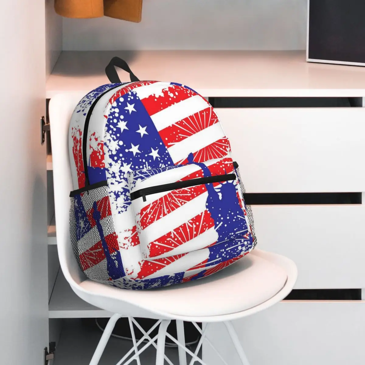 American Flag The Star Spangled Banner Backpack Student BookBag Kids School Bag Laptop Shoulder Bags for Men Women
