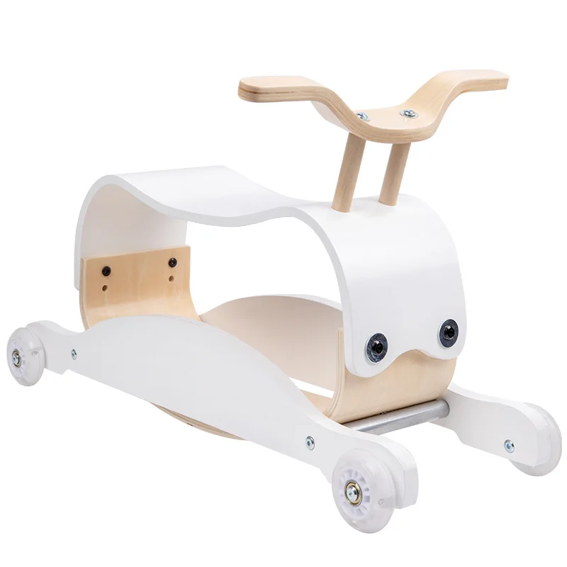 

Children's Baby Gift Wooden Sliding Bike Wooden Horse Educational Enlightenment 2-in-1 Yo-yo Car Rocking Horse Toy