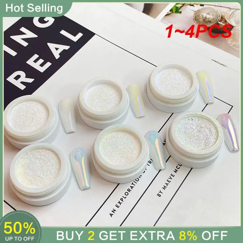 1~4PCS Holographic Lasting Beautifully Easy To Use Aurora Powder Nail Decoration Aurora Nail Powder Beauty Essentials