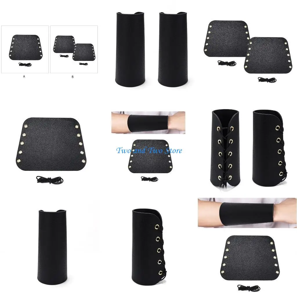 HX6F Ларп Рукавицы на запястье Черные рукавицы Косплей Индустриальный век Косплей для костюма