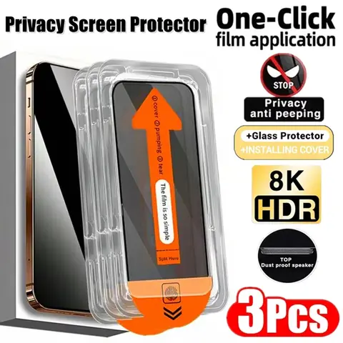 Dust Free Installation Screen Protector For Xiaomi Poco X6 Pro F3 F6 F5 Pro X4 X3NFC X5 M6 Pro M5S M4 M3 Anti-Spy Tempered Glass