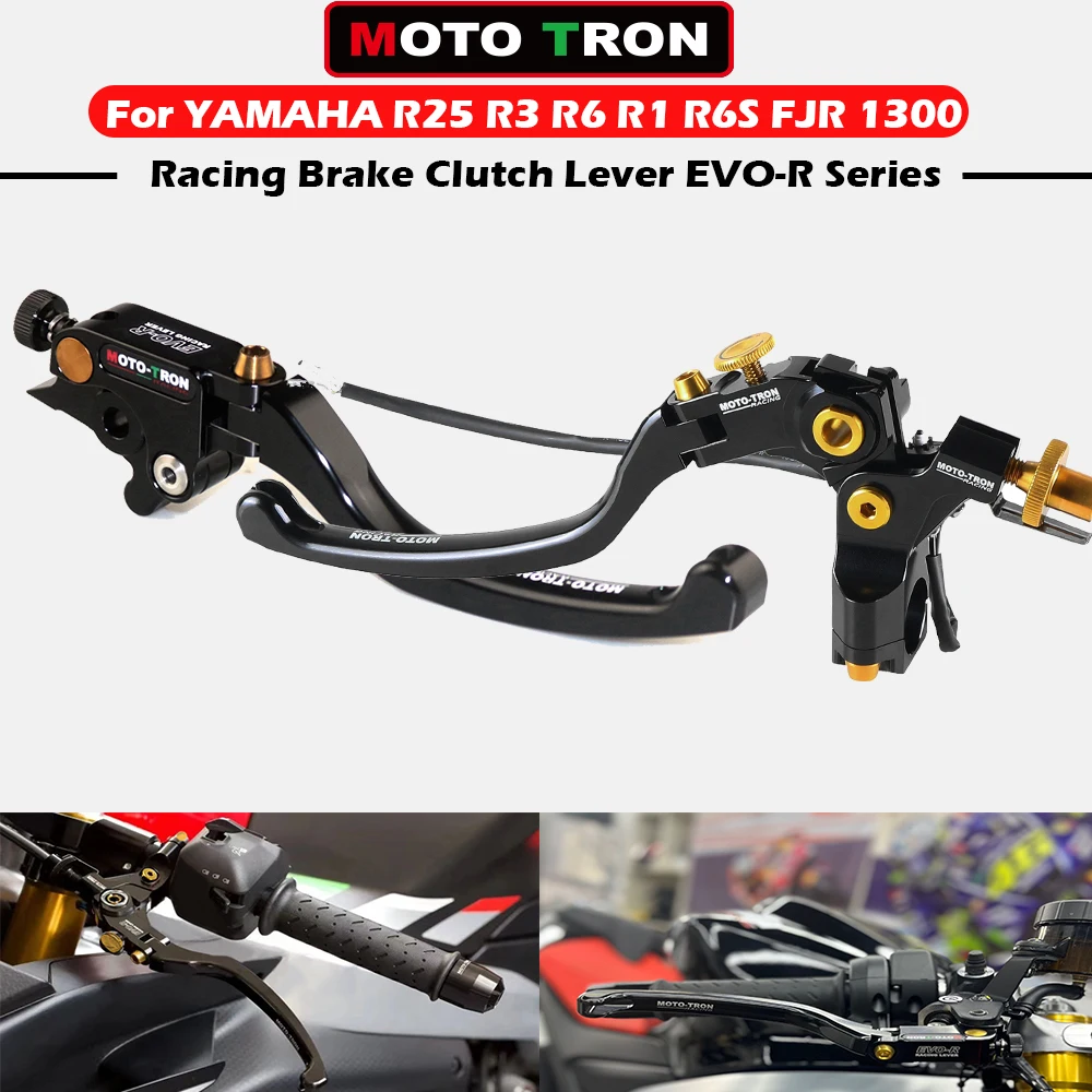 MOTO TRON Motorcycle Adjustable Brake Clutch Lever EVO-R Racing Series For YAMAHA YZF R25 R3 R6 R1 R6S FJR1300