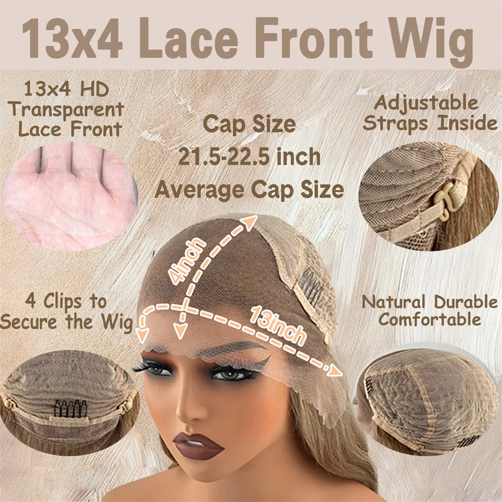 Trend Highlight Beige Blonde Wig Human Hair 13x4 Transparent Lace Front Human Hair Wigs Balayage Pre Plucked Remy Human Hair Wig