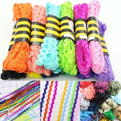 15yards 8mm Multi colors Terylene Ribbon Ric Rac Zig Zag Lace Trimming Ribbon For Wedding Decoration Handmade DIY Sewing Crafts