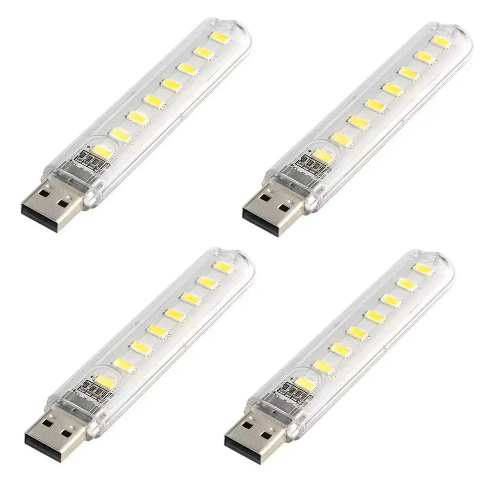 5V USB LED8 Light Single sided Dual color Portable Mini Night Light Computer Mobile Power Super Bright Emergency Light
