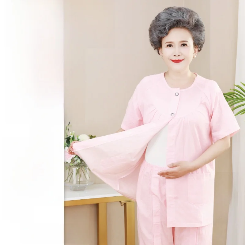 Elderly Paralyzed Patient Clothing Easy to Wear And Remove Chemotherapy Sleepwear Nursing Gown Summer Lightweight Comfortable...