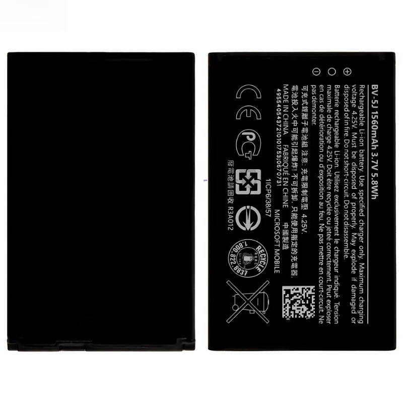BV-5J High Quality Phone Battery 3.7V 1560mAh For Nokia Lumia 435/532/ 435 Dual SIM Brand New Replacement Battery