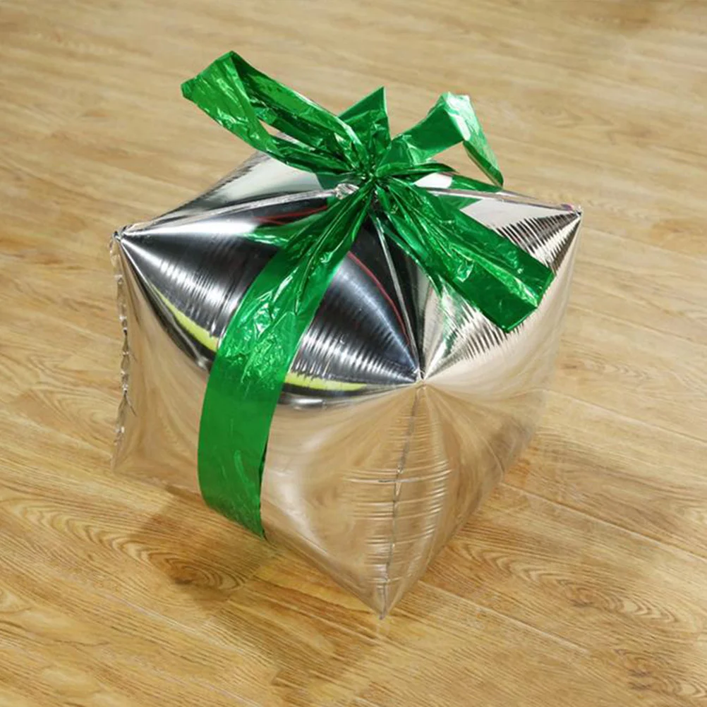 

4Pcs Gift Box Aluminum Foil Balloons Square Shape Colorful Cube Balloons for Party Birthday Wedding Celebration