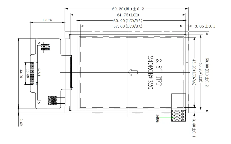 Módulo TFT LCD SPI original de fábrica, pantalla de 2,8 pulgadas, 2,8 pulgadas, 240x320, 320x240, ILI9341V, 2,8 pulgadas, sin pantalla táctil Tft