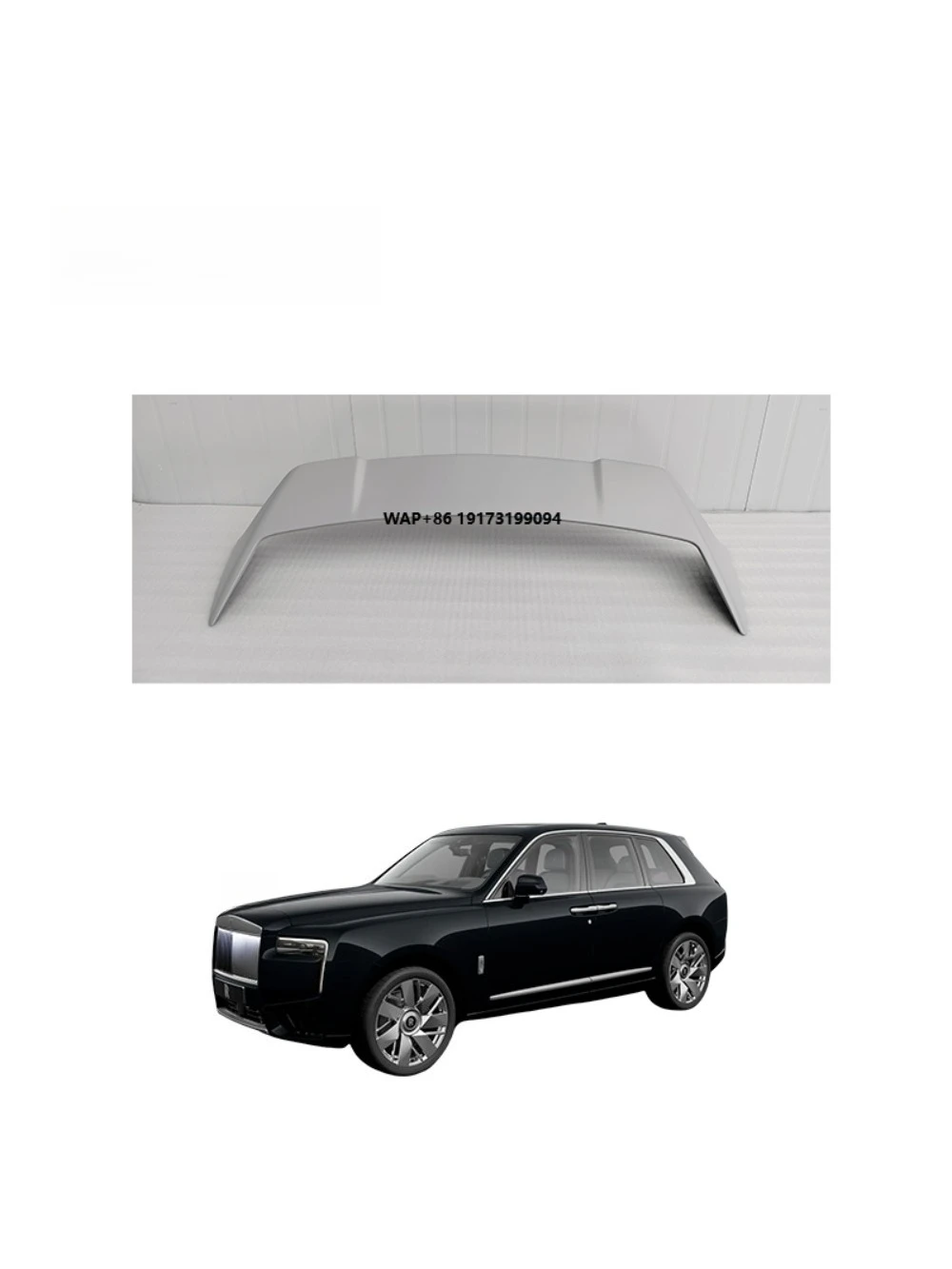 Urban Style Single Deck Dry Carbon Fiber Rear Roof Spoiler Wing for Rolls-Royce Cullinan 2019-2024