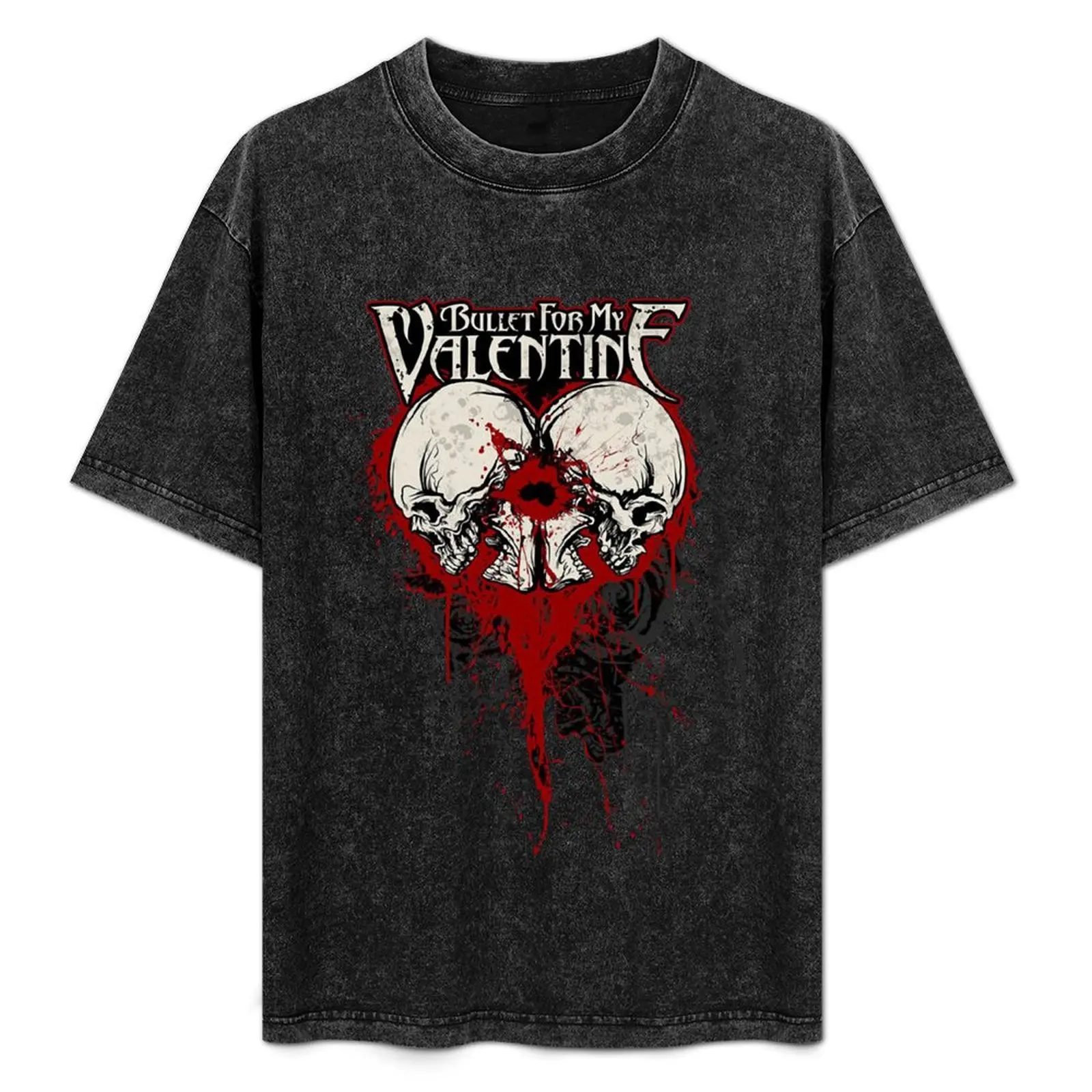 

Music Vintage Bullet For My Valentine Two Skull Gift Music Fans T-Shirt for a boy summer top shirts men