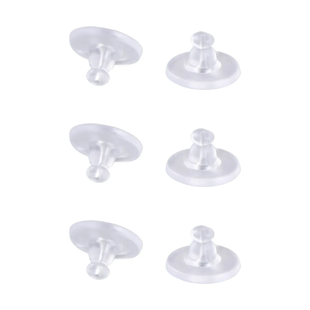 

600Pcs/Set Anti Allergic Earring Backs Studs Kit 12 Styles Soft Silicone Earring Backs DIY Metal Ear Plugs