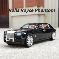 1/20 Rolls Royce Phantom Alloy Car Models Metal Diecasting Doors Openable with Pull Back Sound Light Toy Vehicle for Child Gifts