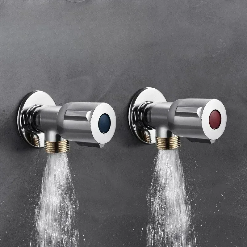 Novo para válvula de parada de água quente e fria válvula de torneira de abertura rápida para banheiro cozinha pia do vaso sanitário 1/2 válvula de parada de ângulo de cobre