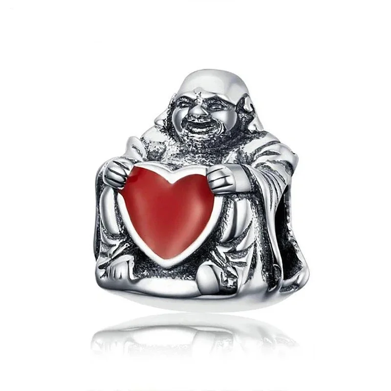 FC Jewelry Fit Original Charm Bracelet 925 Silver Amulet Meditation Amitabha Buddha Bead For Making Women Buddhism Berloque 2024