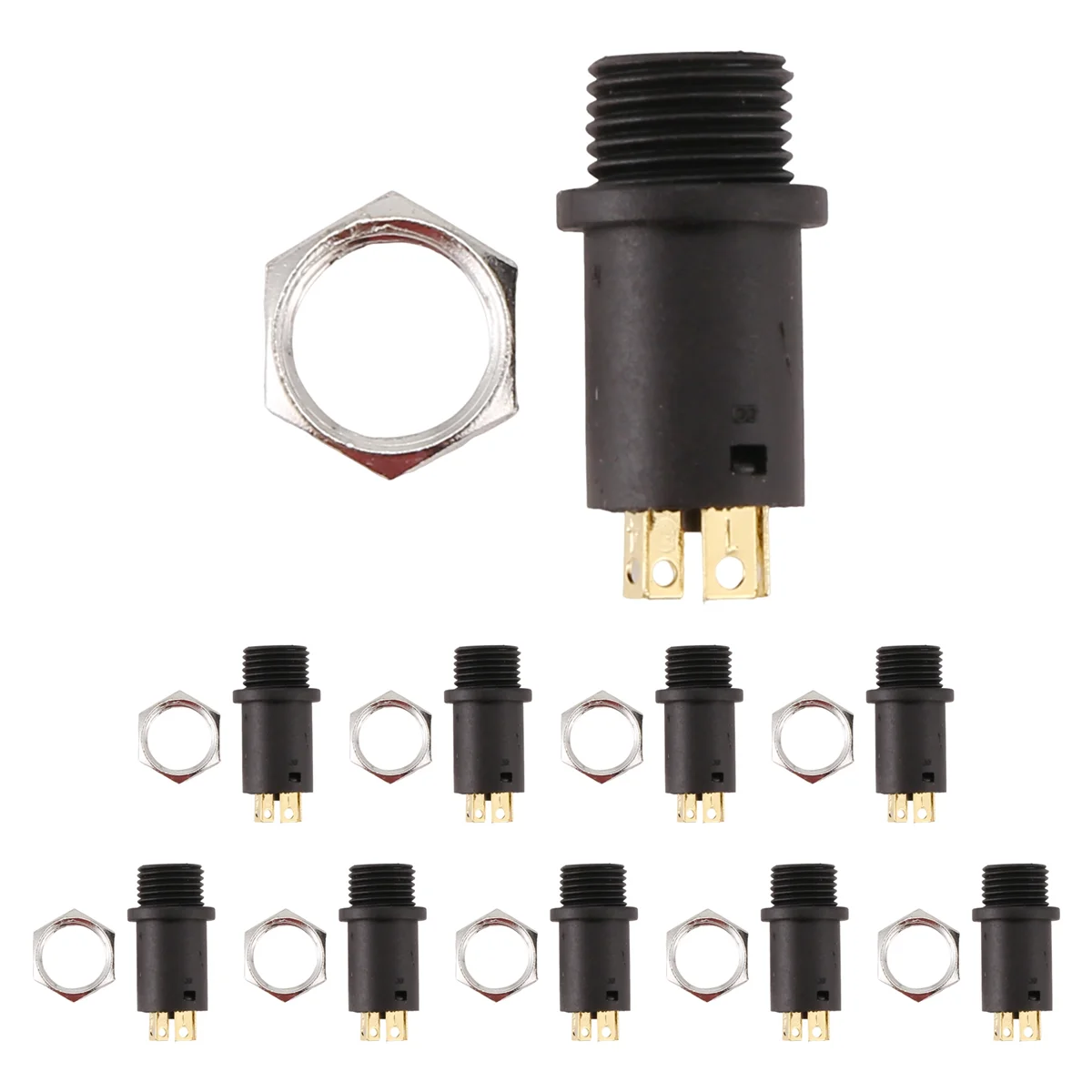 BISM 10 шт. 3,5 мм мини-стерео гнездо для наушников с креплением на панели, припой, черный, 4 провода