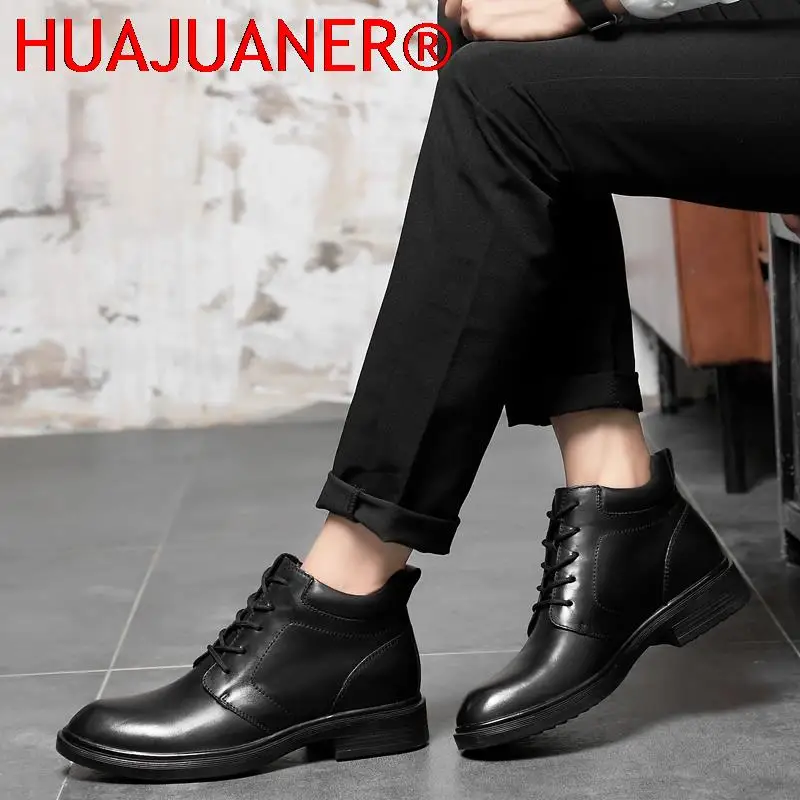 2026 Classic Comfortable Luxury Brand Motorcycle for Men Shoes Leather Ankle Winter Boots Comfortable Men Boots view 3