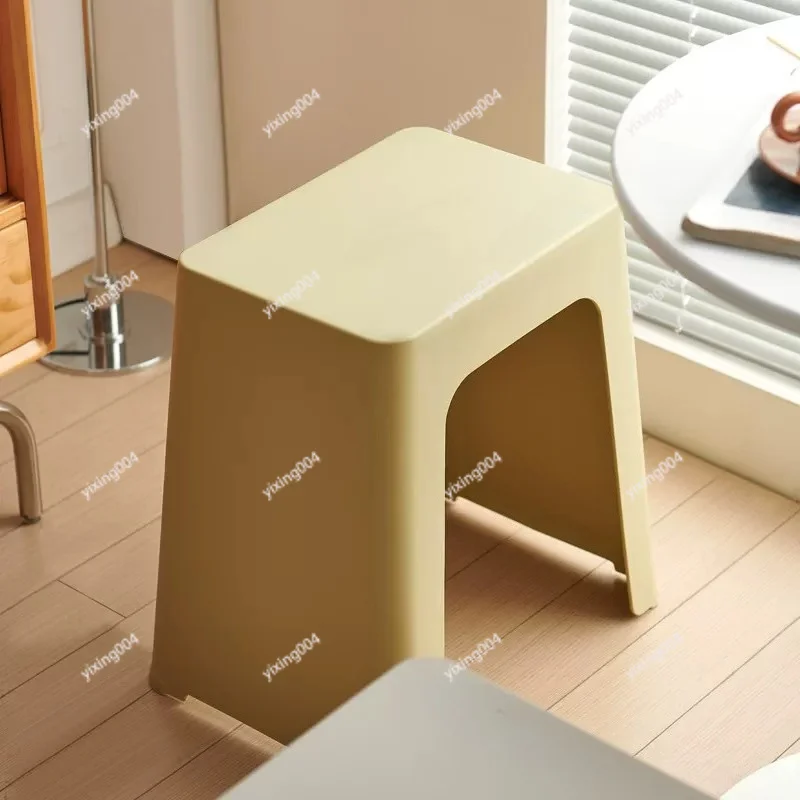 Stackable Plastic Household Stool, Thick Bench for Indoor Daily Use