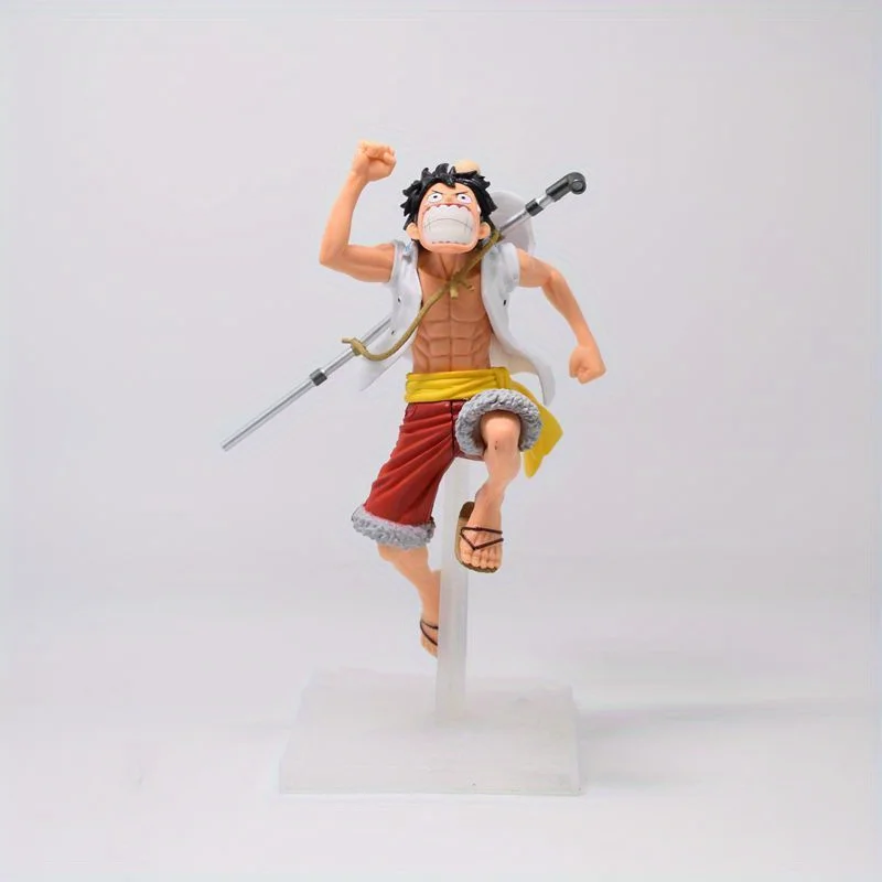 Set de Figuras de One Piece: Luffy y Trafalgar Law - Figura de Luffy en Pose de Carrera de 17.5cm + Modelo DXF del País de Wano de 20cm, Juguetes Coleccionables de Anime