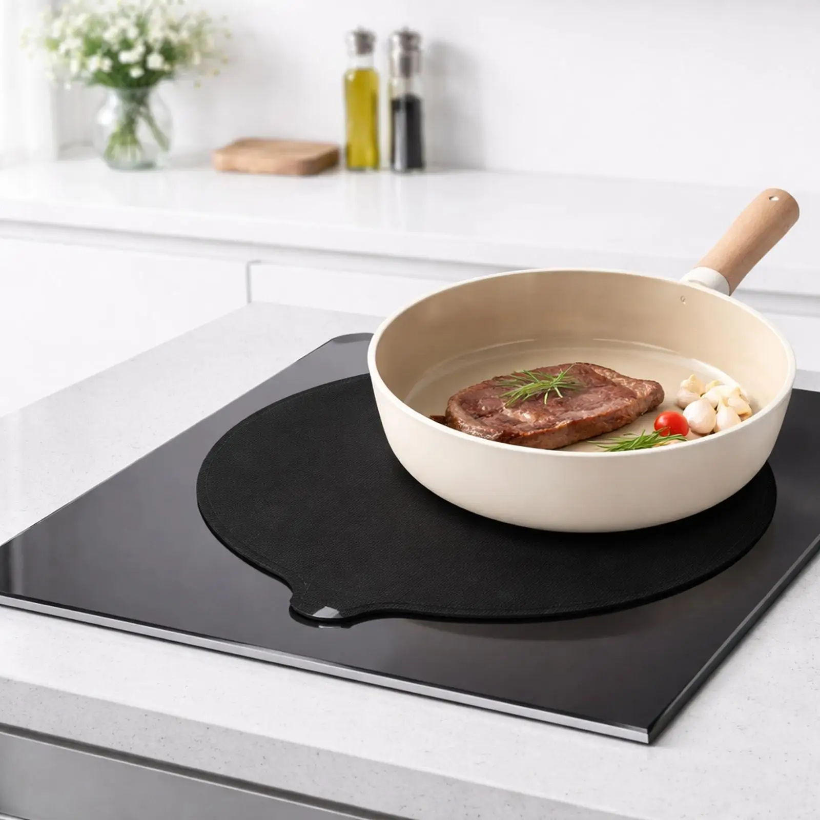 Silicone Induction Cooktop Mat Easy Clean Heat Resistant Non Slip Cooktop Protection for Cooktop Stove Rubber Kitchen Utensil