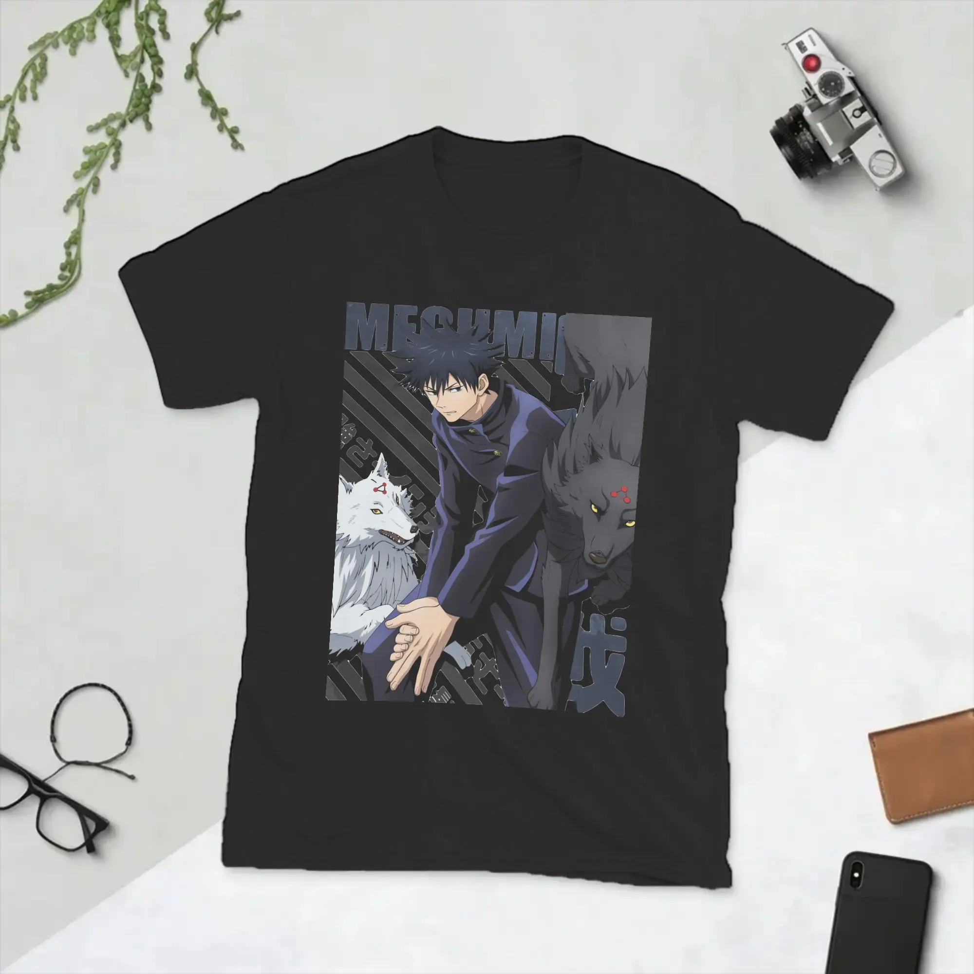 Men Jujutsus Kaisens Megumi Fushiguro T Shirts Anime Manga Cotton Clothing Funny Short Sleeve Crewneck Tees Adult T-Shirts