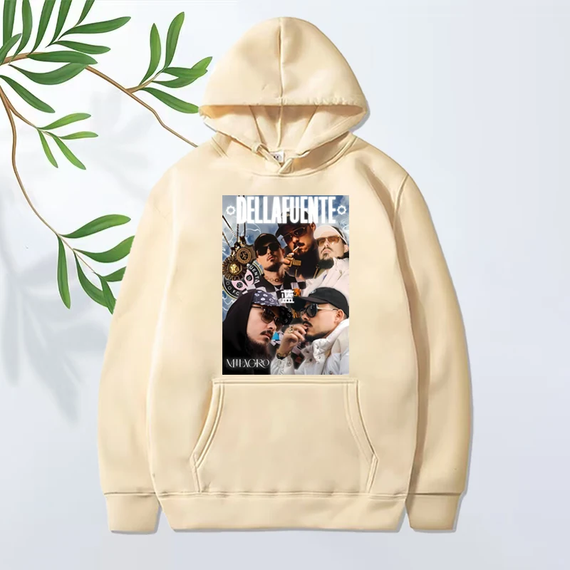 Dellafuente blue Poster fashion Graphics hoodie 2025 men women vintage Long sleeve Sweatshirt with print oversized hoodie unisex